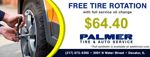 Free Tire Rotation with $64.40 Full Service Oil Change